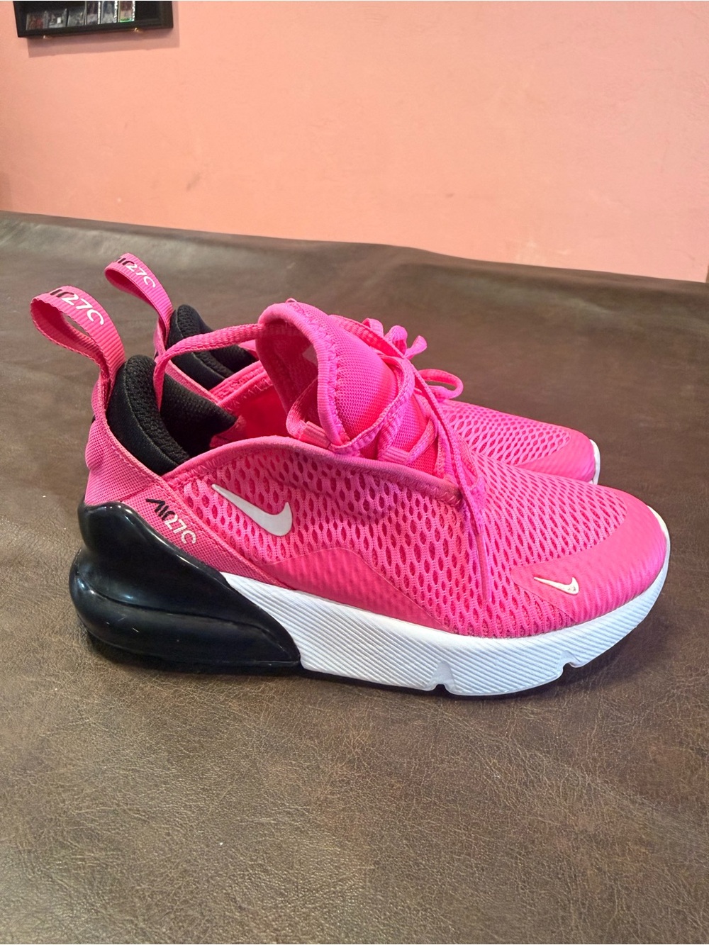Nike Air Max 270 Hot Pink Black/White Sneaker - Picture 4 of 6